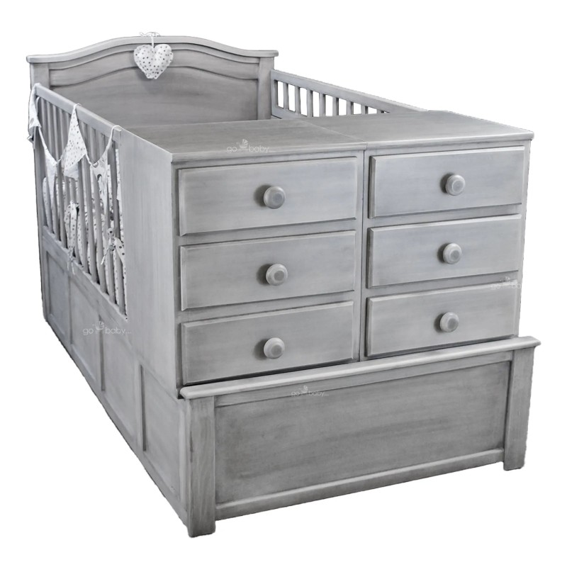 Vista rápida CUNA CAMA CON BASE SAMI GRIS VINTAGE